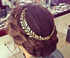 Grecian hair Fishtail Braid, Crown Braid, Gold Hair, Hair Dos, About Hair, Gorgeous Hair, Headband Hairstyles, Hair Day, Prom Hair