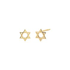 Embrace your faith in style with Adina Eden's Solid Mini Star of David Stud Earring, featuring a petite 14K gold Star of David pendant set into a delicate stud. Stack this gem up with a couple of other 14K studs and a pair of huggies for an uber-chic, everyday look. Product Details 14K Gold Star Size: 6MM Post Back Sold As A Pair and A Single Available For Pre-Order Diamond Anklet, Star Of David Pendant, Bold Rings, Sell Gold, Anklet Bracelet, Charm Bangle, Shop Engagement Rings, Star Of David, Gold Star