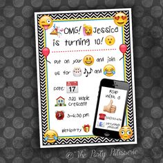 this is an image of a birthday card with emoticions