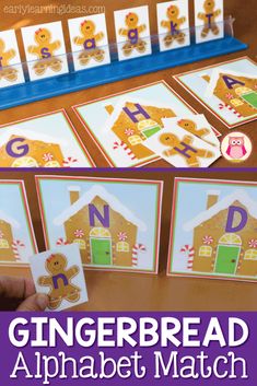 the gingerbread alphabet match is an easy way to practice letter recognition and matching letters