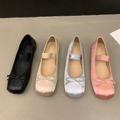 Sasha Satin Silk Ballet Flats - 4 Colors Soft Loafers, Satin Ballet Flats, Zapatos Mary Jane, Summer Flats, Satin Color, Mary Jane Flats, Shoes Woman, Satin Silk, Ballerina Flats