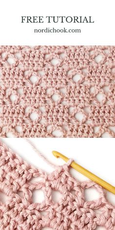 the crochet stitch is being worked on