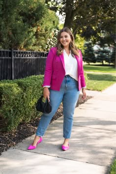 Summer Plus Size Outfits, Office Outfits Women Plus Size, Spring Office Outfits, Summer Business Casual Outfits, Blazer Plus Size, Blazer Outfits Casual