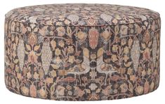 a round ottoman with an ornate pattern on it