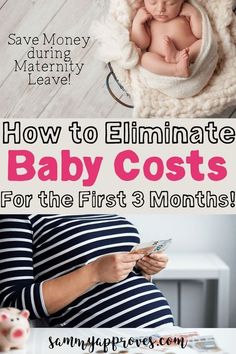 a baby in a basket with the text how to minimize baby cost for the first 3 months