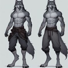 an image of a wolf character in different poses