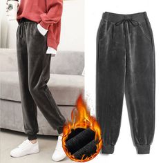 rown leather pants#plus size fashion#modest dresse#gymshark shorts Winter Pant, Velvet Sweatpants, Thick Pants, Junior Pants