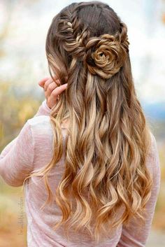 💝💝💝 Prom Hairstyles For Long Hair, Long Layered Hair, Prom Hairstyles, Half Up Hair, Formal Hairstyles