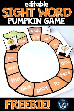 a pumpkin themed sight word game with free printables for kids to practice sight words