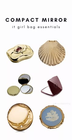 Girl Bag Essentials, It Girl Bag, Everyday Bag Essentials, Girl Essentials, Mirror Compact, Purse Essentials, Handbag Essentials