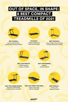 an advertisement for treadmills with the words out of space in shape