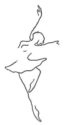 a drawing of a ballerina in the air