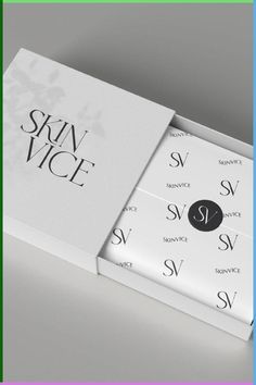 the skin vice box is open to reveal it's contents and its packaging design