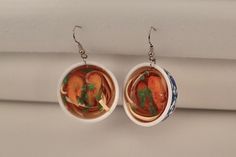 If you or someone you know loves noodles, then this set of earrings will be perfect for you and/or be the perfect gift! These earrings are made from resin and are lightweight yet sturdy. They have an eardrop height of 2 inches, an eardrop width of 1.2 inches (measurements may be off by a bit!) and are a one size fits all! Thanks for stopping by and feel free to message me with questions if you have any! ツ Pho Noodle Soup, Pho Noodles, Earrings Japanese, Food Earrings, Ramen Bowl, Harajuku Streetwear, Noodle Soup, Gift Jewelry, Japanese Anime