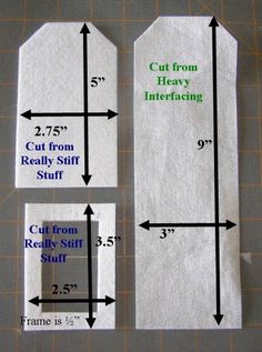 two pieces of fabric with measurements for each piece