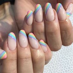 Rainbow Nails Design, Rainbow Nail, Gender Fluid, Color Rainbow, Rainbow Nails, Coffin Nails Designs, Beautiful Nail Art, Nail Polishes, Cute Acrylic Nails