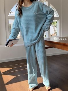 🚚FREE Shipping on orders over $80 ✨ use Code: "Mylook" for Extra Discount at checkout ﻿- 📏Sizing: run a little small 📏 Selling Point 1. Neckline: Crew Neck Specifications Gender: Women's, Style: Basic, Occasion: Casual, Tops Type: Pants Sets, Shirt, Neckline: Crew Neck, Fabric: Fleece, Polyester, Sleeve Length: Long Sleeve, Elasticity: Micro-elastic, Look After Me: Machine wash, Pattern: Solid Color, Season: Winter, Pants Type: Fleece Pants, Pajamas, Details: Bottom, Top, Fit US Size: One-Size:One size, Production mode: External procurement, Photos Size Chart Inches Centimeters Size Fit EU Size Fit UK Size Fit US Size Length [Top] Length [Bottom] Bust One-Size One size One size One size 95 97 100 Female Sleepwear, Work Parties, Pajama Suit, Women Pajamas, Shirt Pant Set, Flannel Pajamas, Outfit Combinations, Pajamas Set, Womens Fleece