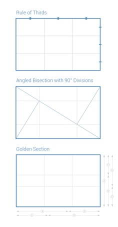 the golden section is shown in blue and has three different sections, one with an area for