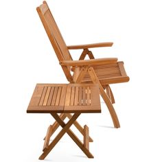 two wooden folding chairs and a small table