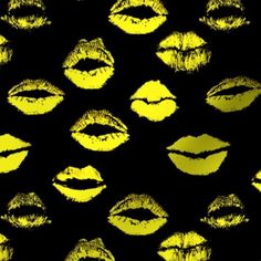 yellow lips on a black background