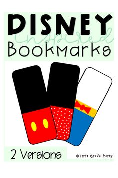 the disney bookmarks are designed to look like they're in different colors and shapes