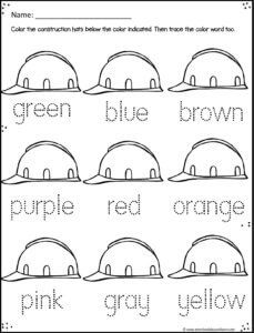 worksheet for beginning with the letter g