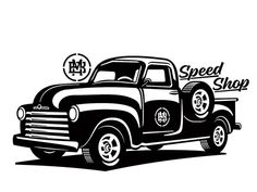 an old truck with the words speed shop on it