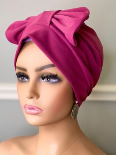 Pull on Multi-Way Turban Tichel Snood Chemo Cap Head Cover Scarf Shawl Adjustable Knotted Turban, Summer Wrap Turban, Adjustable Purple Headwrap, Adjustable Pink Turban, Pink One Size Bonnet, Fitted Turban, Adjustable Headwrap, Pink Headscarf, Turban Hijab