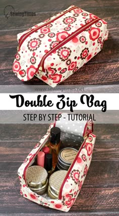 the double zipper bag sewing pattern is easy to sew and can be used as an organizer