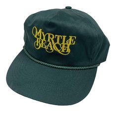 Nwot Vintage Myrtle Beach Green & Gold Embroidered Snapback Hat - 90s Feel Free To Message Me With Any Questions (: Vintage Green Adjustable Snapback Hat, Green Vintage Adjustable Snapback Hat, Green Adjustable Vintage Snapback Hat, Retro Green Hat For Vacation, 90s Style Adjustable Hats For Summer, 90s Style Adjustable Summer Hats, 90s Summer Cap, 90s Style Summer Cap, Vintage Snapback Hat For Summer Beach