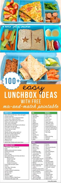 lunch box ideas with free printables for kids and adults to enjoy the day