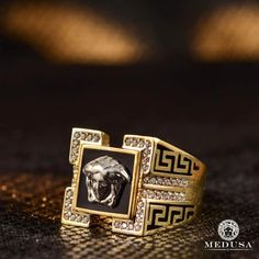 Versace Gents Ring, Versace Ring Mens, Greek Goddess Medusa, Goddess Medusa, Medusa Jewelry, Medusa Ring, Crystals Meanings, Versace Man, Canada Quebec