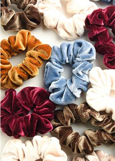 Bring the cozy to your head. Velvet scrunchies that are soft to the touch and luxurious in look and feel. Elastic stretch 95% polyester, 5% spandex Imported, Korea Crunchies For Hair, Scrunchies 90s, Xmas Wishlist, Luxury Hair Accessories, Apple Art, Velvet Scrunchie, Maid Of Honour Dresses, Velvet Hair, Hair Scrunchies