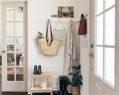 the entryway is clean and ready for guests to use it as a storage space