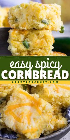 This sweet and spicy cornbread is the BEST! It's a Thanksgiving dinner recipe using a cornbread mix. Filled with jalapeños and cheese, this Mexican cornbread is a Thanksgiving side dish to impress! Mexican Thanksgiving Recipes, Spicy Cornbread Recipe, Turkey Dinner Side Dishes, Mexican Thanksgiving, Easy Mexican Cornbread, Spicy Cornbread, Mexican Cornbread Recipe, Best Cornbread Recipe