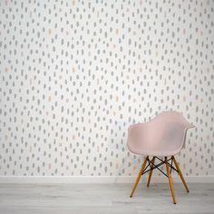 Dotty Pink and Grey Scandinavian Speckle Wallpaper Mural with Pink Chair Boho Pastel Wallpaper, Teenage Wallpaper Bedroom, Pink And Grey Bedroom Wallpaper, Dotty Wallpaper, Speckle Wallpaper, Seaside Wallpaper, Vinyl Wall Covering, Tropical Art Deco, Abstract Wallpaper Design