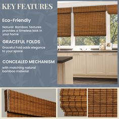 an advertisement for bamboo blinds with instructions to make them look like they are made out of bamboo