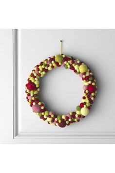 a wreath hanging on the front door