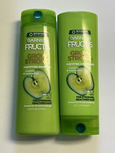 Garnier Fructis GROW STRONG Fortifying Shampoo and Conditioner Set. Garnier Shampoo And Conditioner, Garnier Shampoo, Cheap Shampoo, Hair Grower, Shampoo And Conditioner Set, Garnier Fructis, Chanel Perfume, Grow Strong, Body Health