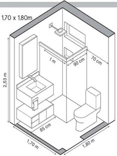 a drawing of a toilet and sink in a room with measurements for the height of it