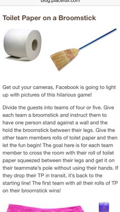 the toilet paper on a broom is going to light up with pictures of this hilarious game