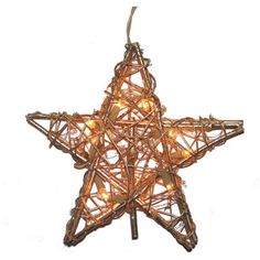 a star shaped christmas ornament with lights on it