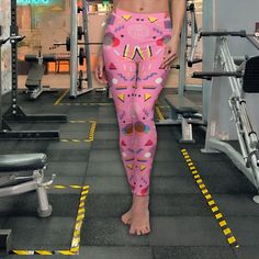 Grab a pair of our retro 1990's leggings and let nostalgia take over. Featuring an iconic geometric pattern, these snug leggings are your go-to for making a bold statement. You will love the soft stretchy feel that's perfect for exercising, lounging, or on-the-go. 📦 Ships FREE in the USA! 👁️ Due to the many variations in monitors and browsers, colors may appear different on different devices. We do our best to represent the actual colors, but can not guarantee it will look exactly the same in person as it looks on your particular monitor or device. 😊 This item is custom printed on demand just for you and therefore we can not accept returns. BE SURE TO DOUBLE CHECK FOR CORRECT SIZING. Please reach out with any issues or concerns you may have...We're here to help! 👇 ITEM DETAILS 👇 .: 95 Pink Stretch Activewear With Graphic Print, Retro Leggings, Legging Outfits, Spandex Leggings, Womens Leggings, Outfits With Leggings, Friends In Love, Women's Leggings, Graphic Prints