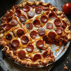 a pepperoni and cheese pizza on a plate