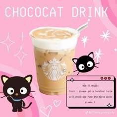 there is a coffee drink with a cat on it