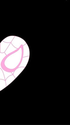 a pink heart with the letter s on it's side in front of a black background