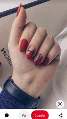 Red Acrylic Nails, Pedicure Designs, Minimal Nails, Red Nail, Minimalist Nails, Pretty Acrylic Nails, Chic Nails