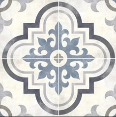 an artistic tile design in grey and white