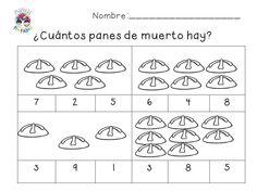 an activity sheet for children to learn how to count the numbers in spanish and english