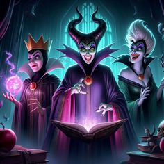 the evil queen and other characters in disney's maleficents animated movie